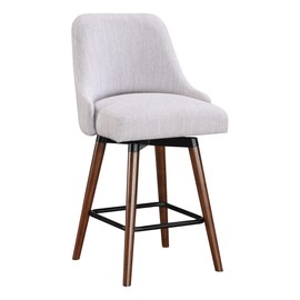 OSP Home Furnishings Bagford 26" Swivel Counter Stool with Medium Espresso Legs, Fog Fabric