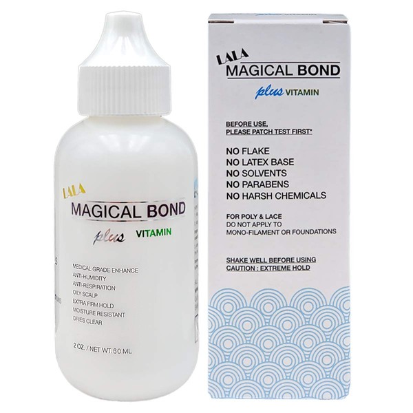 Magical Bond Plus Vitamin 2 oz. Extra Firm Hold. Adhesive for Lace Wigs and Hair Pieces. Lace Glue/Wig Glue/Hair Glue