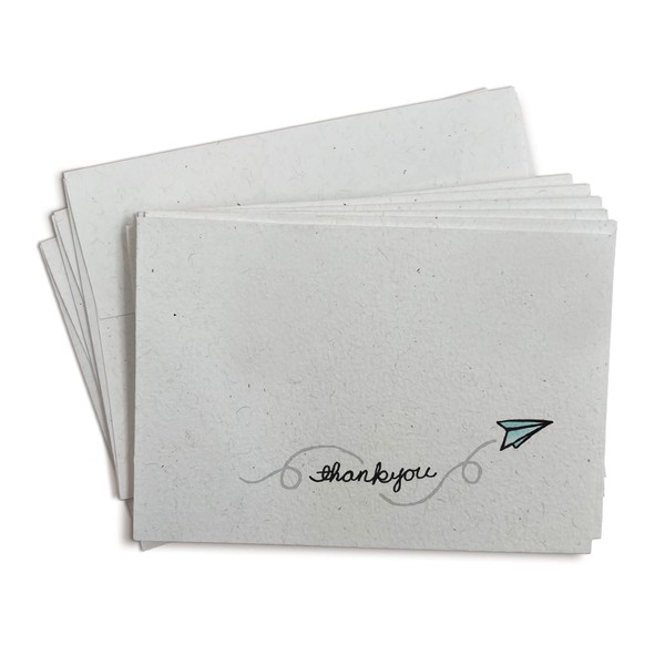 Black Tabby Studio Paper Plane Thank You Cards - 24 Greeting Cards with Envelopes