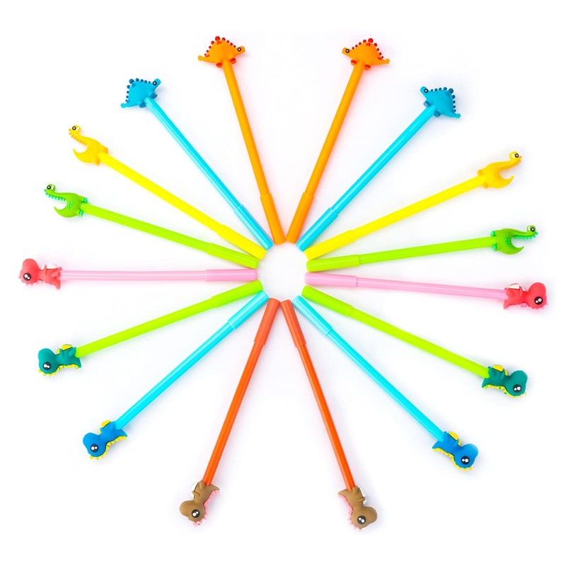 RECHENG Cute dinosaur black ink pens,Cartoon fun kawaii writing gel