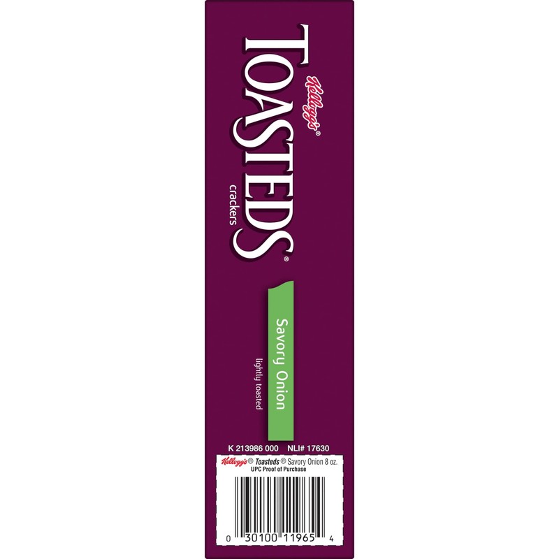 Toasteds Crackers, Party Snacks, Lunch Snacks, Savory Onion, 8oz Box