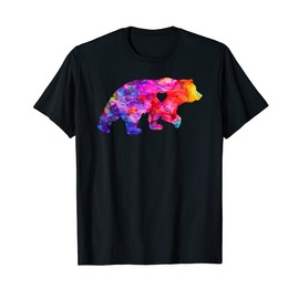 Vintage Indie Colorfull Bear with modern Heart Design
