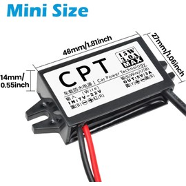 Heemol Heemol 12V auf USB,12V auf 5V USB-Adapter,3A 15W DC Buck-Konverter-Modul DC auf DC Auto-Stromwandler Adapter (Micro USB)