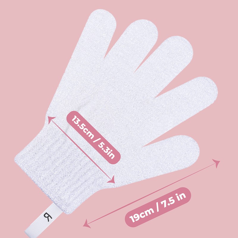 Fine Lines - Exfoliating Shower Gloves, White | Exfoliating Glove