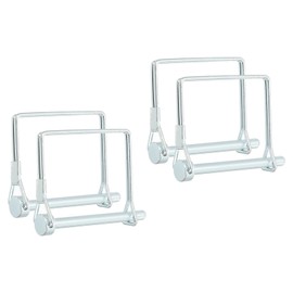 PATIKIL Trailer Coupler Pin 15/64"x3-15/16", 4 Pcs Wire Lock Square Safety Shaft Locking Round Pto Pins for Farm Trailers Lawn Hitches Garden Tractor Kayak Boat, Silver (6.3x100mm)