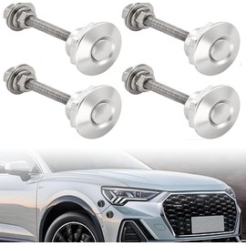 4 PCS Quick Release Hood Pins, Universal Aluminum Vehicle Hood Pins - License Plate Lock Clip, Push Button Bonnet, Quick Release Lock Latch Bumper, Diameter 1.25 inch