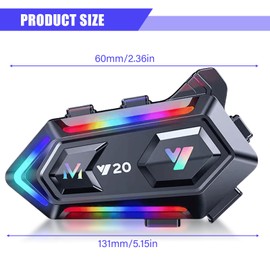 Motorrad Helm Bluetooth Headset, 1000mAh doppelte Geräuschunterdrückung Starke Bass/IPX6 wasserdichte Motorrad Headset mit Mikrofon, Lautsprecher Kompatibel Alle Helme