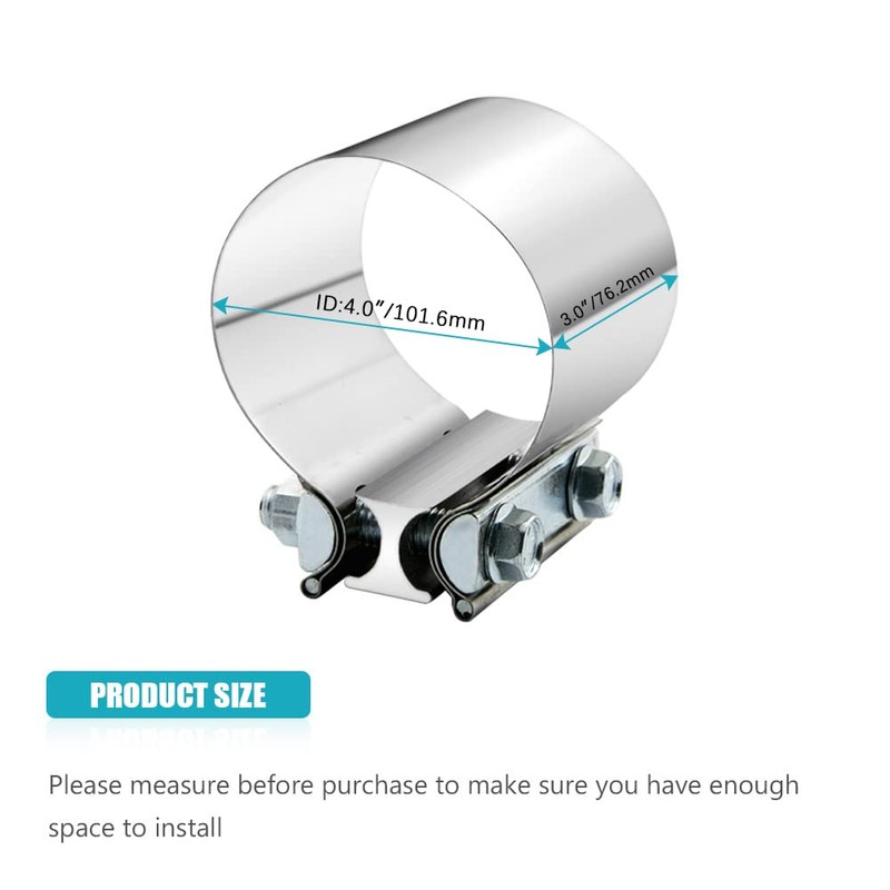 4.0 Inch Exhaust Clamp 4" Butt Joint Band Clamp Sleeve