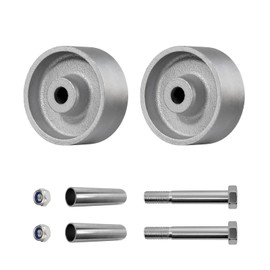 LONGRUNFORU 3" x 1.25" Industrial Caster Wheels, Semi Steel Cast Iron Wheels, Steel Caster Wheels Replacement, 350 lbs Capacity per Wheel(2 Pack)