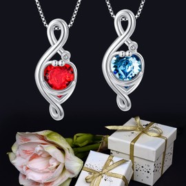 TOUPOP Collar con colgante de estetoscopio de plata de ley 925 con corazón de cristal de enfermería, joyería de moda regalos para mujeres, médicos, enfermeras, amigas, cumpleaños, Navidad, estudiantes de medicina 1.01*0.42 in plateado