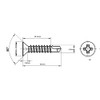 4.8mm x 45mm Self Drilling Countersunk Screws Steel Self Tapping