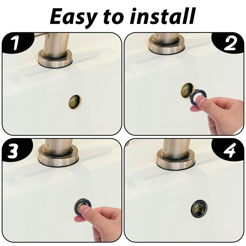 Sink Overflow Ring, 4 Pcs Bathroom Sink Overflow Trim Ring