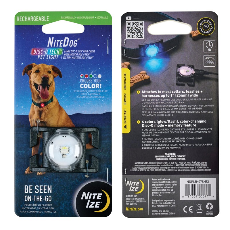 Nite Ize NiteDog Rechargeable Pet Light - Dog Light with