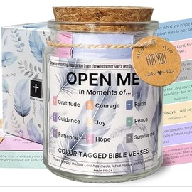 Bible Verse Jar, Christian Gifts for Women, Best Friend Birthday Present for Women, Her, Sisters, Besties, Mom Gifts Graduation Gift, Prayer Hope Jar (Gift Package 1)