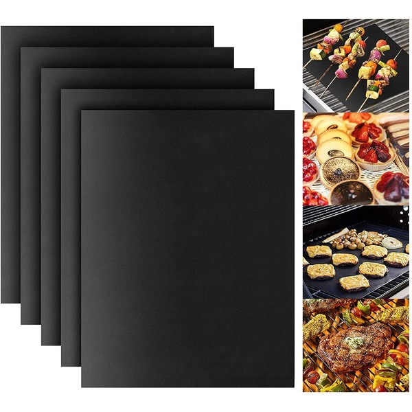 LINGLAN Grill Mat Set of 5- Non-Stick BBQ Outdoor Grill