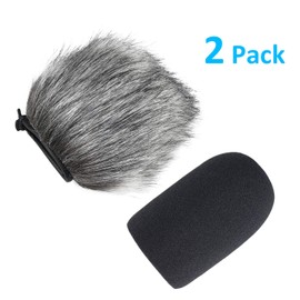 SUNMON Windscreen and Foam Cover, Indoor Outdoor Microphone Wind Muff for Audio-Technica AT2020, AT2020USB, AT2020USB+ mic AT2035, AT4040, AT2050 Microphone（2Pack）