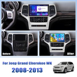 [4+64G] 8-Core Android 13 Car Stereo for Jeep Grand Cherokee WK 2008-2013 with Wireless Carplay&Android Auto,9 Inch Car Radio with Mirror Link Bluetooth FM/RDS WiFi GPS SWC+AHD Backup Camera