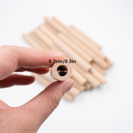 Pack of 20 Hollow Wood Sticks Round Wooden Dowel Rods with 0.8 cm Hole Wooden Dowel Rods Untreated Beech Wood Poles for DIY Craft Projects 20 cm / 10 cm