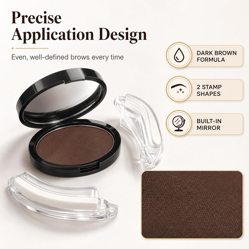 Eyebrow Powder, Eyebrow Stamp, Waterproof Eyebrow Stamp Powder Seal, Achieve