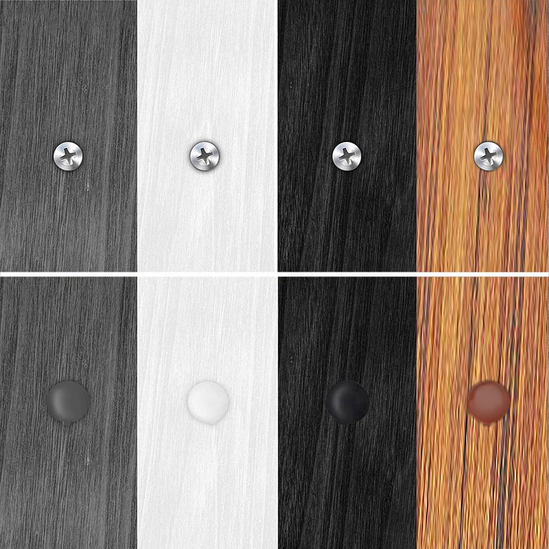 160Pcs Screw Caps Brown/White/Black/Grey Hinged Plastic Screw Cover Caps for