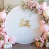 7.2 FT White and Pink Round Backdrop Cover Circle Arch