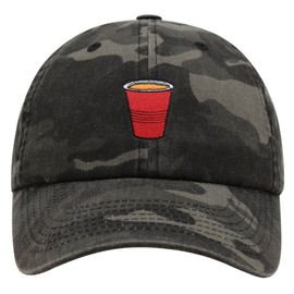 JPAK Red Beer Cup Premium Dad Hat Embroidered Cotton Baseball Cap Ping Pong Cup