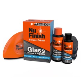 Nu Finish Glass Restore & Repel Kit, Two Step Regimen for Car Windshield, Includes Polishing Compound, Ceramic Sealant, Precision Applicator Tool, and 2 Reusable Sponges