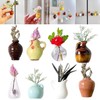 Mini Vase Magnets for Fridge 8 PCS,Small 3D Flower Plant