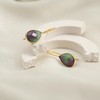Gempires Ruby Zoisite Teardrop Crystal Earrings, Pear Shape Dangle Drop,