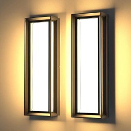 2 Pack Dimmable Large Outdoor Wall Lamp 16inch Aluminum Corrosion-resistant Outside Wall Mount Lights for Balcony EntranceColor: Lavender, Emitting Color: Warm White, Lamp Power(W): 30