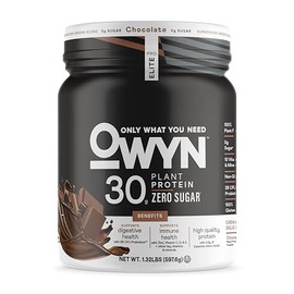 Owyn Only What You Need Pro Elite High Protein Powder, 30g Vegan Protein for Workout Recovery, Delicious Smooth Taste, Zero Sugar, Low Net Carbs, Choc