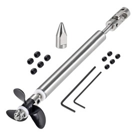 uxcell 4mm Drive Shaft, L130mm Shaft, L80mm Sleeve, D36mm Propeller, Fit for 5mm Motor Shaft