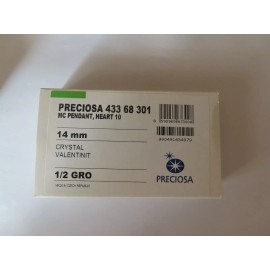 PRECIOSA 6 Preciosa Machine Cut Heart Pendants 14mm Crystal Valentinit.