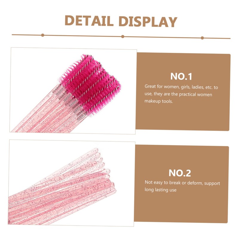 BIUDECO 250pcs Eyebrow Spoolie and Lash Brushes Soft Bristles Eyelash