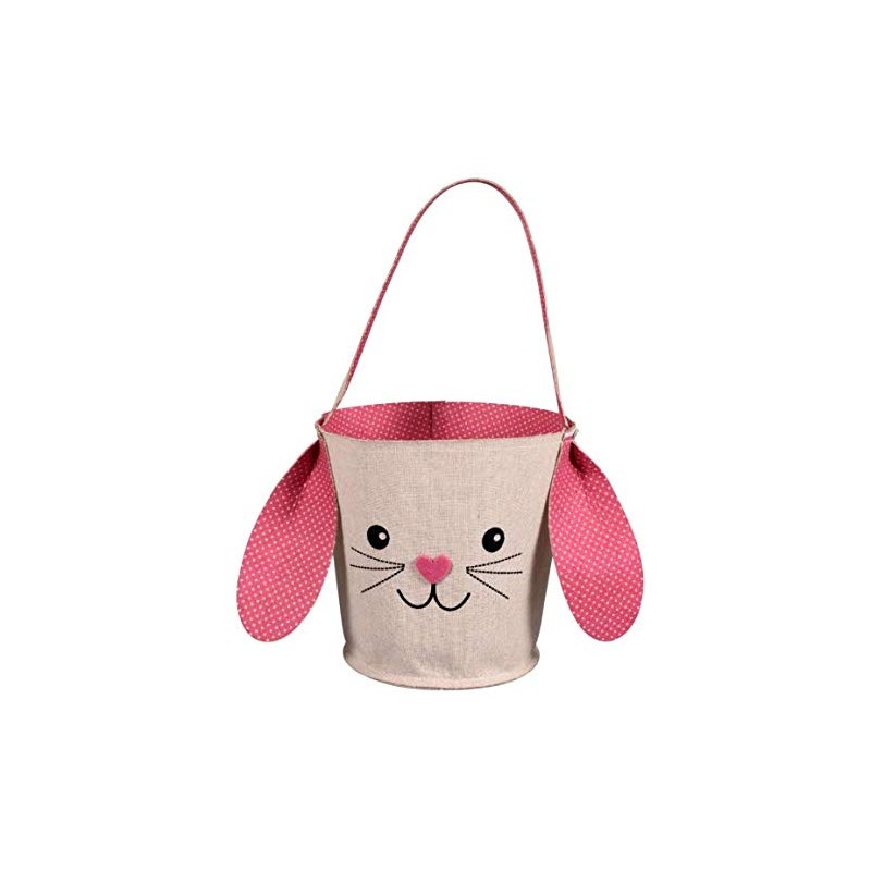 Greenbrier Fabric Bunny Easter Basket (Pink)