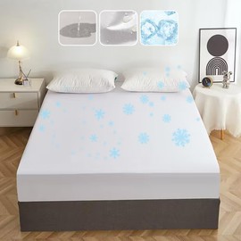 Cool Fitted Sheet, Cool, Summer, Waterproof Sheets, Cooling Sensation, Bed Cover, Bed Sheet, Mattress Cover, Nursing Care, Skin-friendly, Anti-perspiration, For Pets, Babies, Washable, Antibacterial