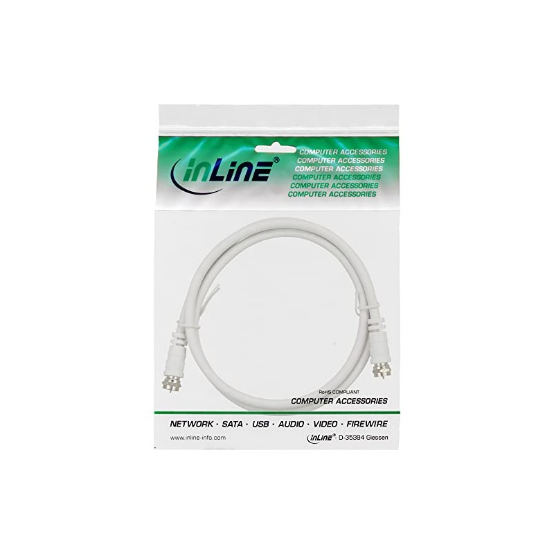 InLine® 69302 – COAXIAL CABLE (White, F, F)