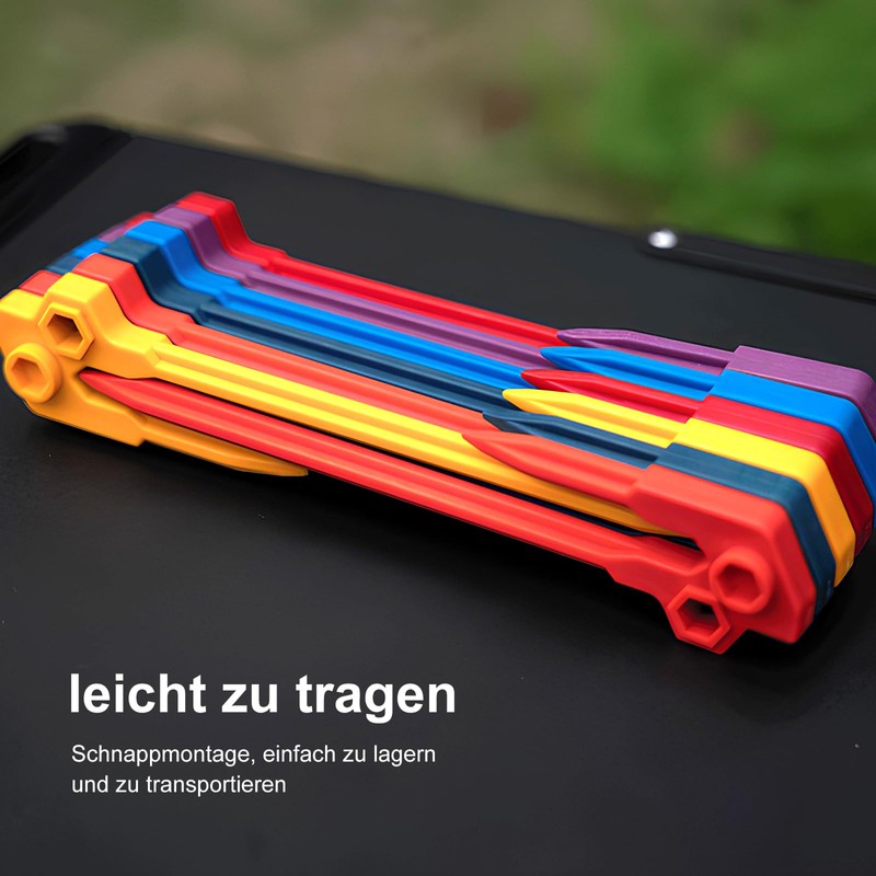 Cosswe Regenbogen Baustein Zelt Pfähle 20 cm Kunststoff Zelt Heringe