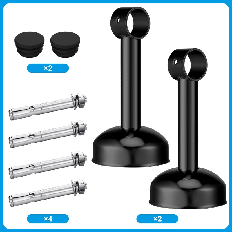 Wonderjune 2 Pack Closet Rail Hanging Closet Rod Ceiling Clothes