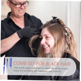 Outanaya 1set Detangling Comb for Natural Hair Portable Hair Brush Set Pin Tail and Barber Comb and Reusable and Daily Use