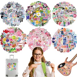 300 Pzs Pegatinas de Vinilo Impermeables, Pegatinas Aesthetic Kawaii, Pegatinas para Laptop, Termo, Scrapbook, Maletas de Viaje, Refrigerador y Monopatín, Calcomanias para Niños Adolescentes