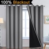 Yakamok 100% Blackout Curtains 84 Inches Long, 2 Thick Layers