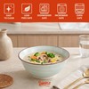 18 oz Ceramic Soup Bowls Set of 6, Blue Pasta