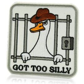 XMJY Funny Cowboy Goose Patch, Hook and Loop Meme Patches, DIY Embroidered Appliques for Backpacks Trucker Hats Jackets Bags