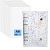 Sticker Book, Binder, Star Pattern, Transparent, A6 (20 Refills), Clear,