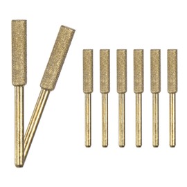 M METERXITY 8-Pack 3/16 Inch Titanium Plated Diamond Chainsaw Sharpener, High Hardness Grinding Stone Chainsaw Sharpening Kit for Electric Chainsaw Sharpener/Stone Carvings [3mm Gold]