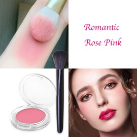 Blushers for Cheeks Make up Blusher, Rose Pink Powder Blushes, Korean Makeup Blush, Peach Red Matte Blush Palette, Natural Look Long-Lasting Sweat-Resistant Blush(Rose)