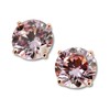 Oro Leoni 14K Rose Gold Pink Cubic Zirconia 7mm Stud