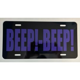 BEEP BEEP Metal License Plate 6X12 TAG FITS Plymouth Road Runner SUPERBIRD HEMI Coyote Plum Crazy Purple Cartoon Muscle CAR Classic Garage Shop Man CAVE BAR Gift Novelty Wall Art Race City Retro