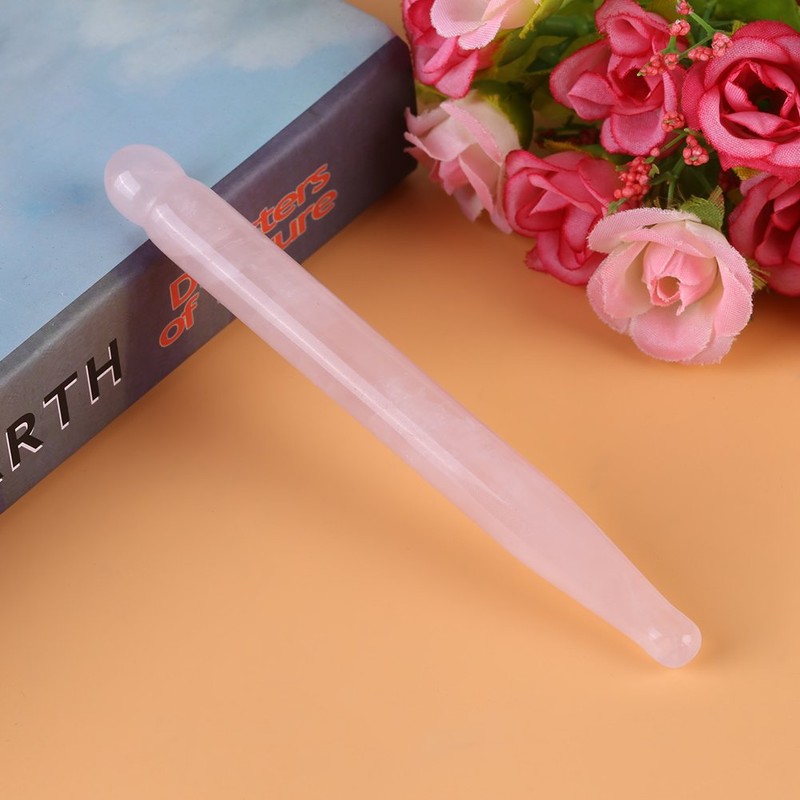 Rose Quartz Stick 1-Piece Natural Massage Stone Stick Acupressure Pen